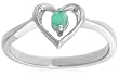 Sterling Silver Emerald Heart Ring