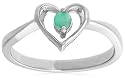 Sterling Silver Emerald Heart Ring