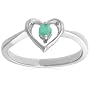 Sterling Silver Emerald Heart Ring