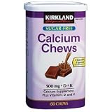 Kirkland Signature Calcium Chews 500 mg + D + K Sugar Free Chocolate Flavored - 150 Chews