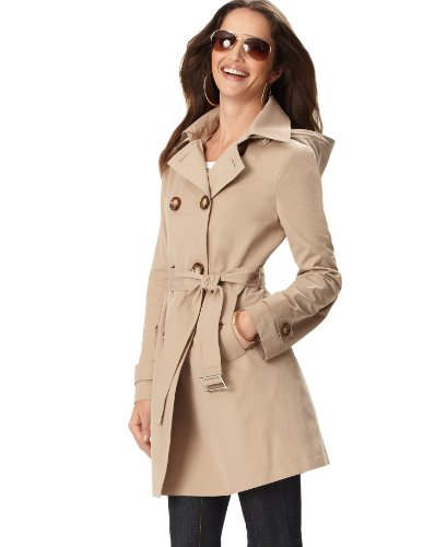Michael Kors Coat, Hooded Double Breasted Trenchcoat