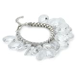 Leslie Danzis Clear Resin Multi-Teardrop Silve
