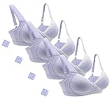 iLoveSIA (アイラブシア) マタニティ ブラジャー クロスオープン ノンワイヤー ブラカップ付 4枚セット 薄紫 L「XL実物サイズタグ」