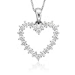 Certified 14k White Gold Heart Diamond Pendant Necklace (GH, SI-I, 0.50 carat)