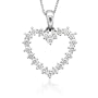 Certified 14k White Gold Heart Diamond Pendant Necklace (GH, SI3-I1, 0.50 carat)