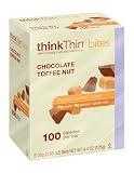 thinkThin BITES 100 Calorie Chocolate Toffee Nut, Gluten Free, 5-Count, 4.4-Ounce Boxes (Pack of 6)