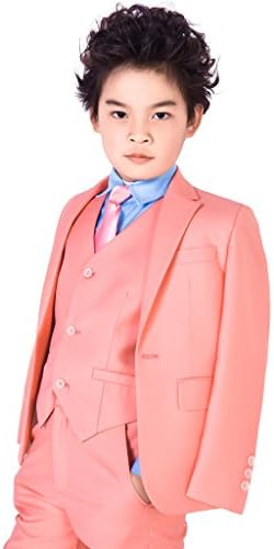 XoMoFlag Boys' Page Kids Formal Suit Performance Wear Wedding Party Pink 115
