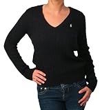 RALPH LAUREN Sport V Neck Cable Knit Womens Sweater