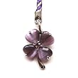 Cell Phone / Camera Charm Strap Beautiful Purple Diamond Four Leaf Clover