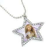 Licensed Disney Hannah Montana Rock Star Photo Charm Necklace Silver Tone