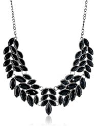 Jet Black Faceted Cluster Statement Necklace, 18"