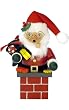 German Smoker - Santa Claus Down the Chimny - Red