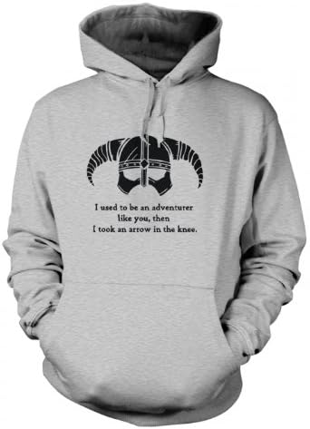 Arrow In The Knee (black Detail) Adults\' Hoodie X-large Heather Grey