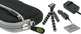 4n1 Neoprene (Black) Sleeve Case / NP-45 AC DC Charger / Battery / Tripod for Fujifilm FinePix XP10 12 MP Waterproof Digital Camera Black