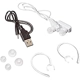 ECSEM&reg; Mini Lightweight Wireless Stereo Sports/Running & Gym/Exercise Bluetooth Earbuds Headphones Headsets w/Microphone for Iphone 5S 5C 4S 4, Ipad 2 3 4 New iPad, Ipod, Android, Samsung Galaxy, Smart Phones Bluetooth Devices-In White