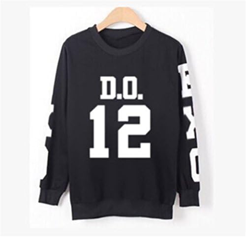 EXO Gayo Daejun Daejeon Coat Sweater Kai Kris Luhan Hoody Pullover Kris Luhan sweatershirt (D.O Black, M)