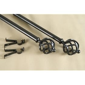 A&F Rod Décor - NEW Decorative Curtain Rod #42, 48-84 inch, Black