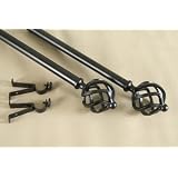 A&F Rod D�cor - NEW Decorative Curtain Rod #42, 48-84 inch, Black by 