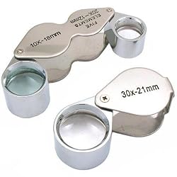 10X 20X Double Loupe Jewelers Folding Eye Gem Magnifier