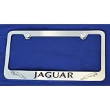 2 Jaguar License Plate Frame Chrome New 