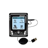 Retractable USB Cable for the Archos Gmini XS 202 with Power Hot Sync and Charge capabilities - Gomadic Brand w/ TipExchange Technology
