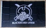 Pirate Blackbeard Lives Large Flag - 5' x 3'.IMAGE
