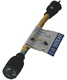 Coleman Cable 09020 12/3 9-Inch Generator Cord Adapter, 5-15P to L5-20R