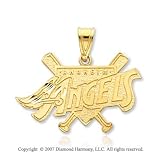14k Y Gold Los Angeles Angels Elegant Carved Pendant