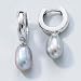 14K White Gold Chinese Cultured Light Gray Pearl Earrings