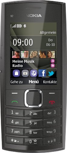 Nokia X2-05 Blockhandy (5,6 cm (2,2 Zoll) TFT-Display, VGA-Kamera, MicroSD-Slot) schwarz