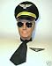 Pilot Airline Fancy Dress Costume Hat Tie Badge Glasses