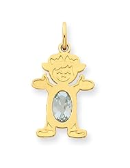 14k Yellow Gold Girl 7x5 Oval Genuine Aquamarine-Mar. Metal Wt- 0.87g