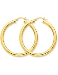 4mm, 14K Yellow Gold Classic Hoop Earrings, 45mm (1 3/4")