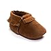 LIVEBOX Infant Baby Girls' Moccasins Soft Sole Tassels Prewalker Anti-Slip Toddler Shoes (S: 0~6 months, Tan)
