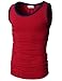 H2H Mens Slim Fit Contrast Colorblock Crew Neck Lightweight Sleeveless Tank Tops