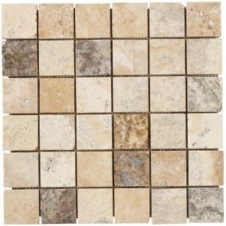 Toscano 12 in. x 12 in. x 8 mm Travertine Mosaic Floor/Wall Tile