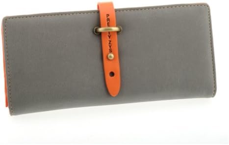 OFTEN® Lady Women Retro Long Purse Hit Color Clutch Wallet High Quality Bag (Grey)