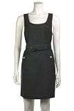 Juicy Couture Women's Black Belted Tweedy Wool Dress