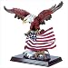 PATRIOTIC AMERICAN FLAG FLYING EAGLE WOOD BASE STATUE