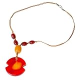 Red Swirl Resin Pendant Necklace