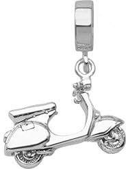 Persona Sterling Silver Motor Scooter Dangle Charm fits Pandora, Troll & Chamilia European Charm Bracelets