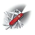 Victorinox-Couteau Suisse de Poche - 21 Pieces - Victorinox Huntsman Lite - 1.7915.T - Rouge Transparent