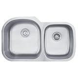Kraus KBU27 35-Inch Undermount 55/45 Double Bowl 16 Gauge Kitchen Sink, Stainless Steel
