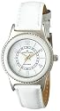 AK Anne Klein Women's Silver-Tone Round Dial with a White Patent Leather Strap Watch #108659WTWT