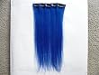 Hair Collection-12" Blue 100% Human Hair Clip in on Extensions - 1.6"widex5pcs