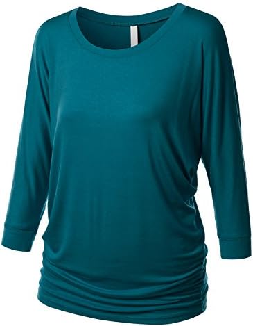 URBANCLEO PLUS Size Womens Long Sleeve Dolman Top Jesey Shirt TEAL 5XL