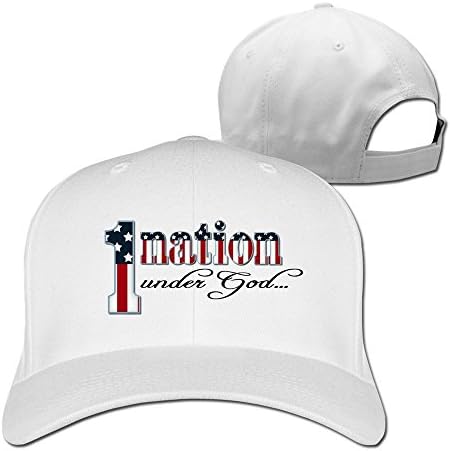 One Nation Under God Adjustable Fit Baseball Caps White