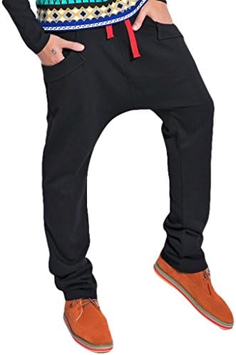 UUROS Men's Boys Jogger Hareem Baggy Hip Hop Dance Sport Sweat Pants Black 2XL