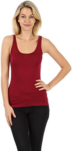Le More Soft Rayon Tank Top Burgundy Small