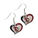 aminco womens NFL Arizona Cardinals Swirl Heart Earrings Multi, One Size